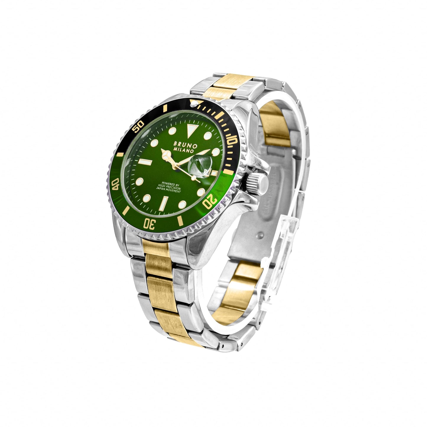 BRUNO MILANO Elegant Masterpiece Chronograph Movement with Croco Leather Band & metallic band Watch for Men