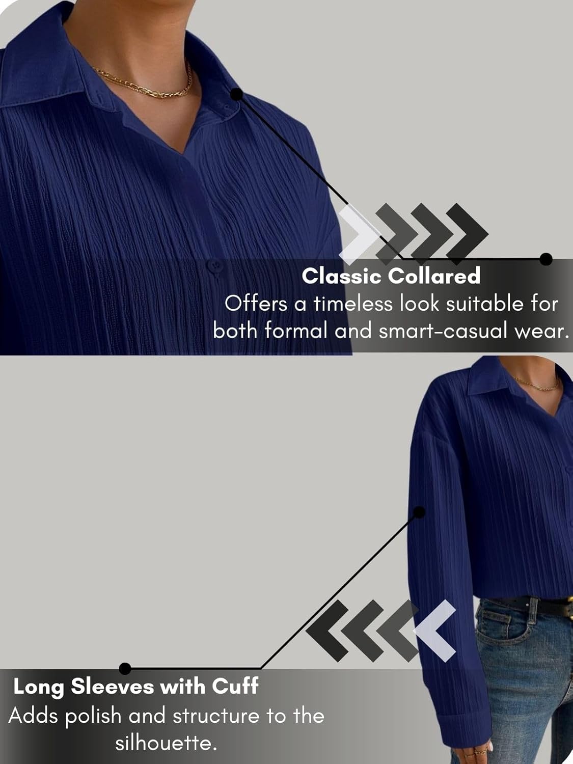 GRECIILOOKS Shirt for Women | Women Shirt | Long Shirt for Women | Shirt Tops for Women | Oversized Shirt for Women