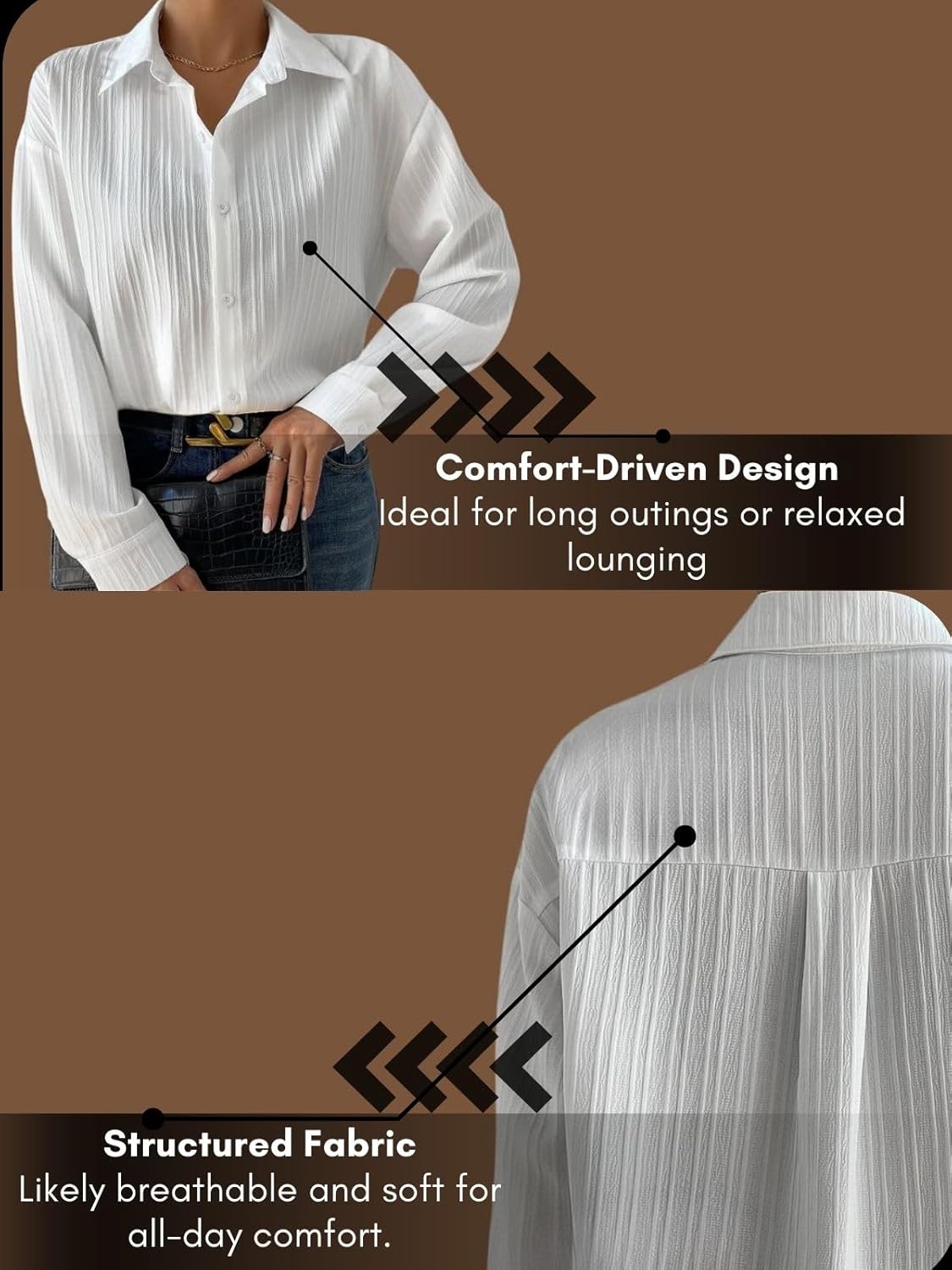 GRECIILOOKS Shirt for Women | Women Shirt | Long Shirt for Women | Shirt Tops for Women | Oversized Shirt for Women