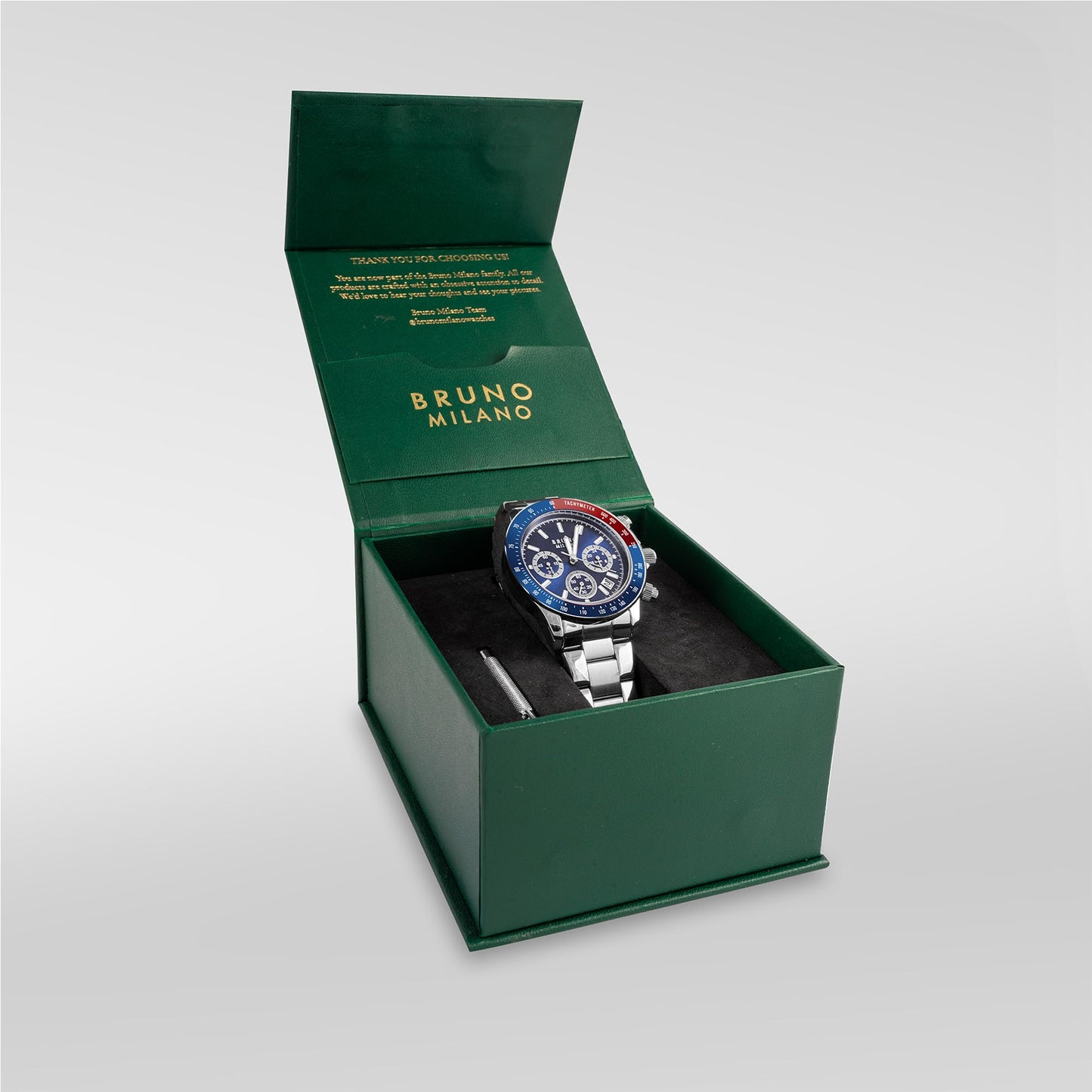 BRUNO MILANO Elegant Masterpiece Chronograph Movement with Croco Leather Band & metallic band Watch for Men