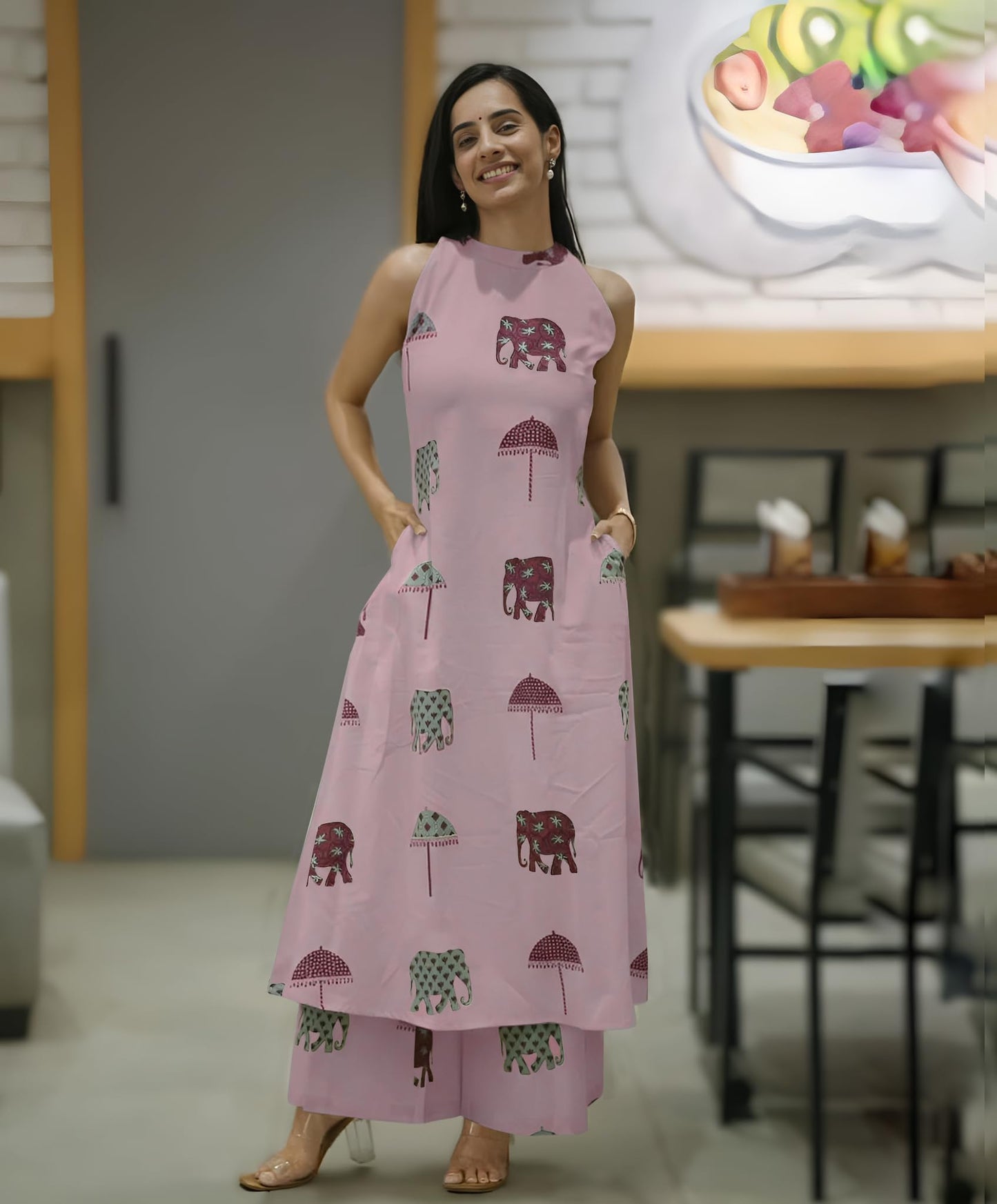 ANNI DESIGNER Women's Ethnic Co-Ord Set | Kurta Pant Set | Kurta Palazzo Set | Stylish Cotton Suit Set for Women, Festival Co-ord Set