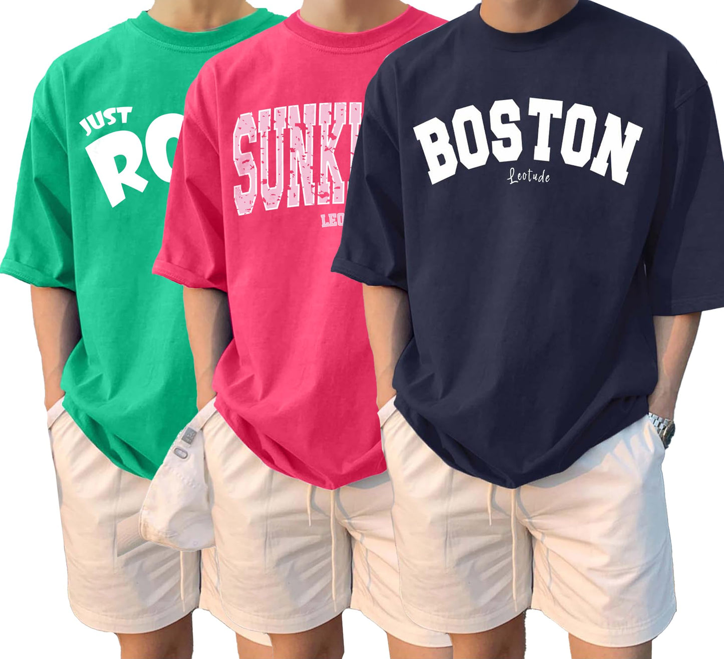 LEOTUDE Man Cotton Blend Graphic Print Round Neck Half Sleeve Drop Shoulder Oversized T Shirt (Color Navy Blue)