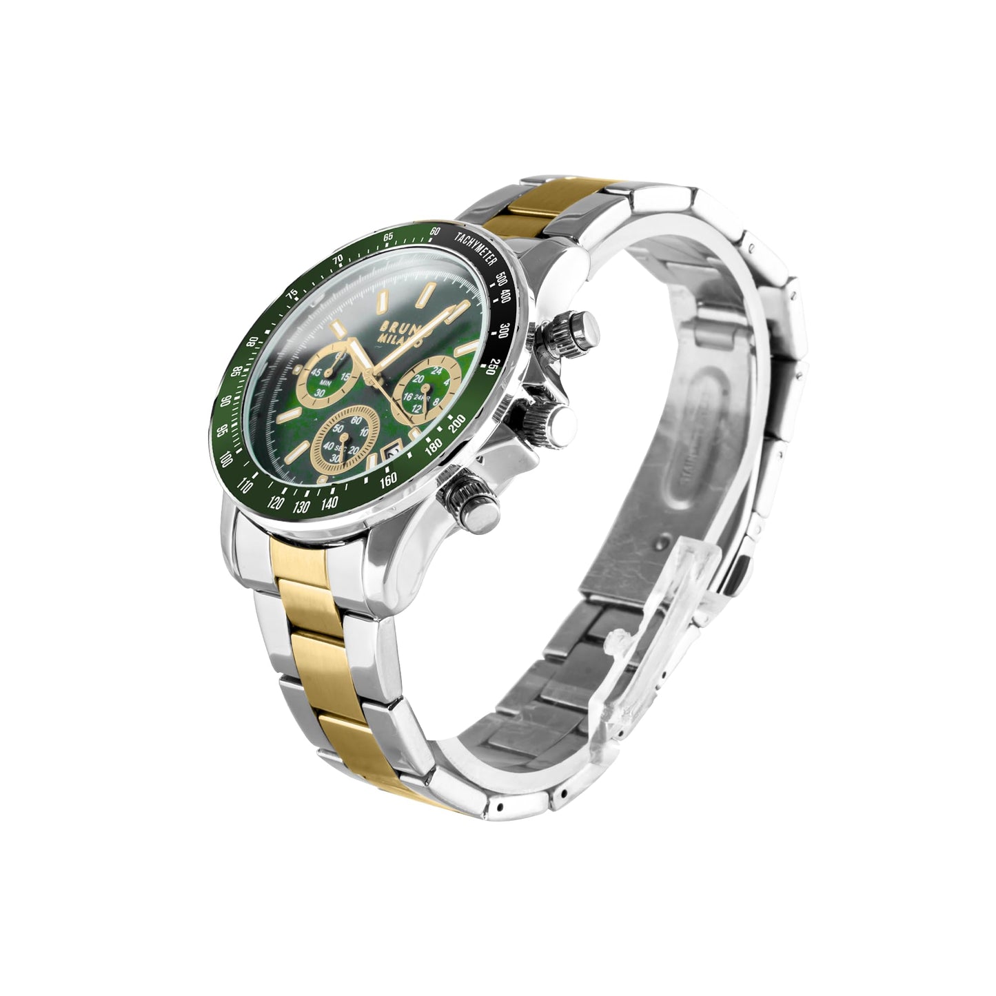 BRUNO MILANO Elegant Masterpiece Chronograph Movement with Croco Leather Band & metallic band Watch for Men