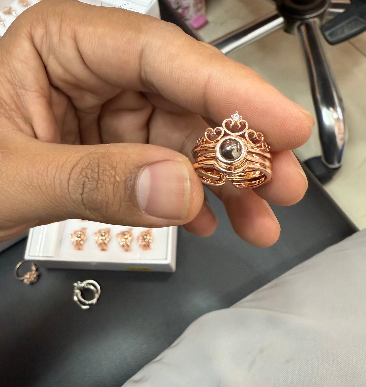 I Love You In 100 Languages embedded inside the 2 in 1 Ring (Assorted Color)