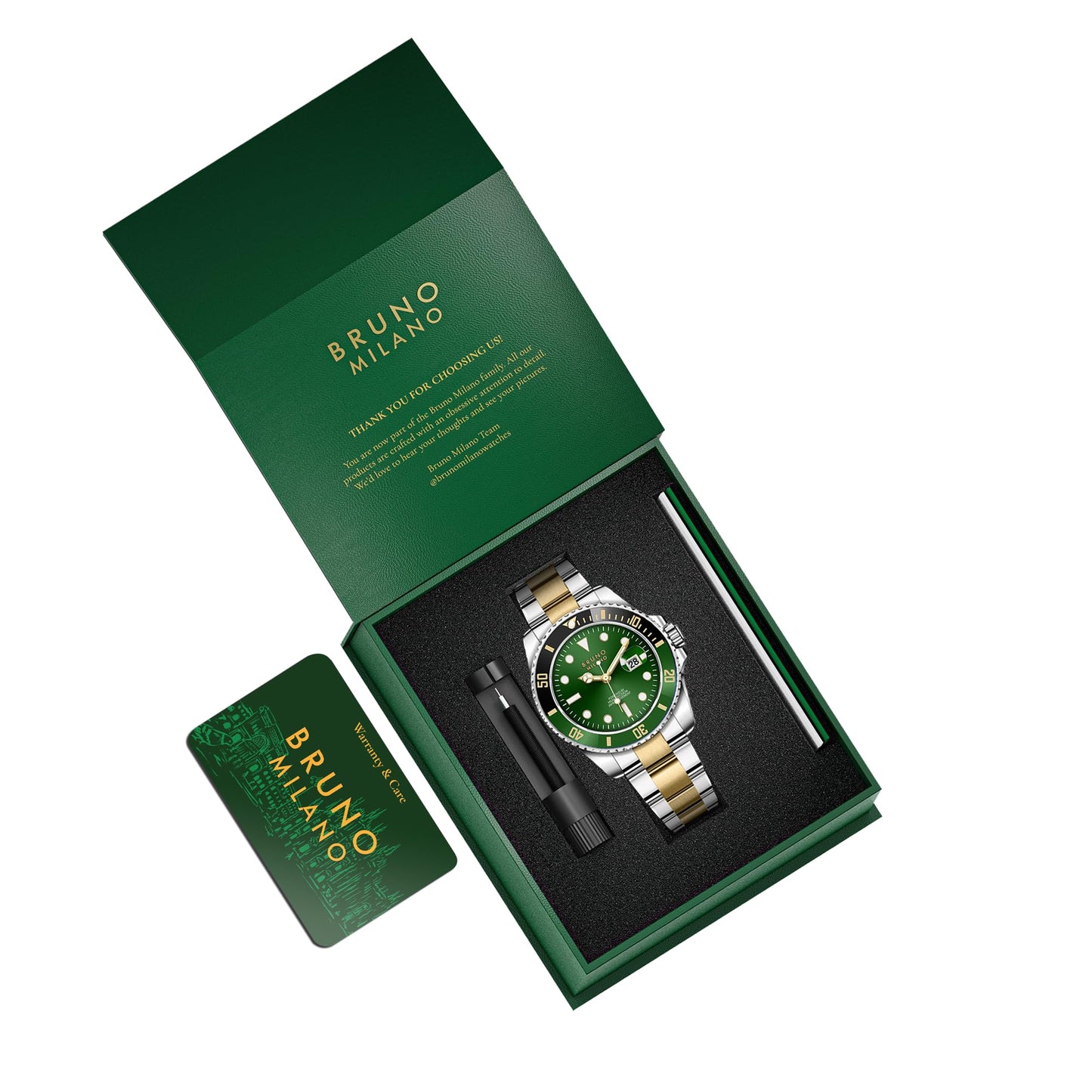 BRUNO MILANO Elegant Masterpiece Chronograph Movement with Croco Leather Band & metallic band Watch for Men