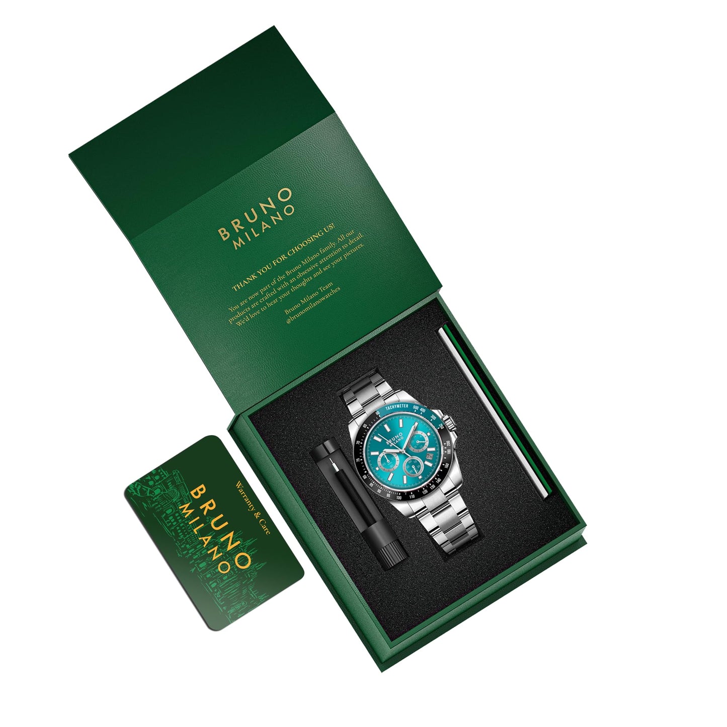 BRUNO MILANO Elegant Masterpiece Chronograph Movement with Croco Leather Band & metallic band Watch for Men