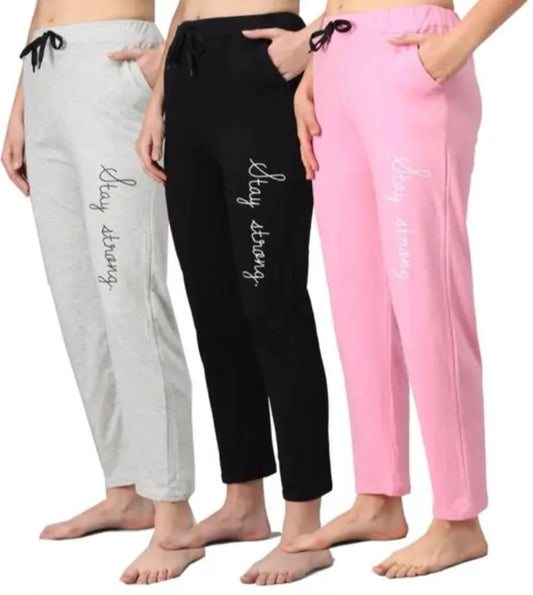 Cotton Blend Straight Fit Trouser for Women